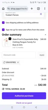ENVIOFREE coupon verification screenshot