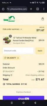 SN-ADM7Y coupon verification screenshot