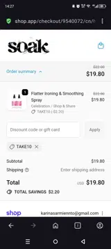 Take10 coupon verification screenshot