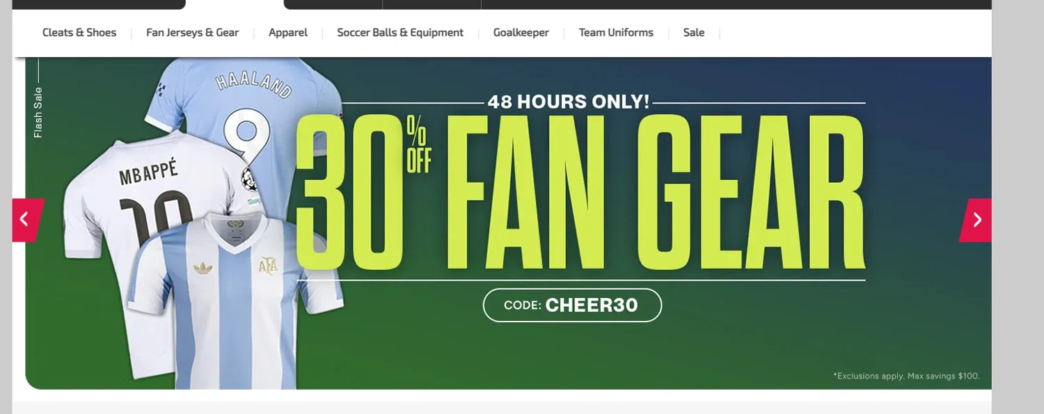 SoccerPro.com coupon code screenshot showing code CHEER30 applied at SoccerPro.com checkout page. Uploaded by SimplyCodes community member Aressss on Oct 17, 2025