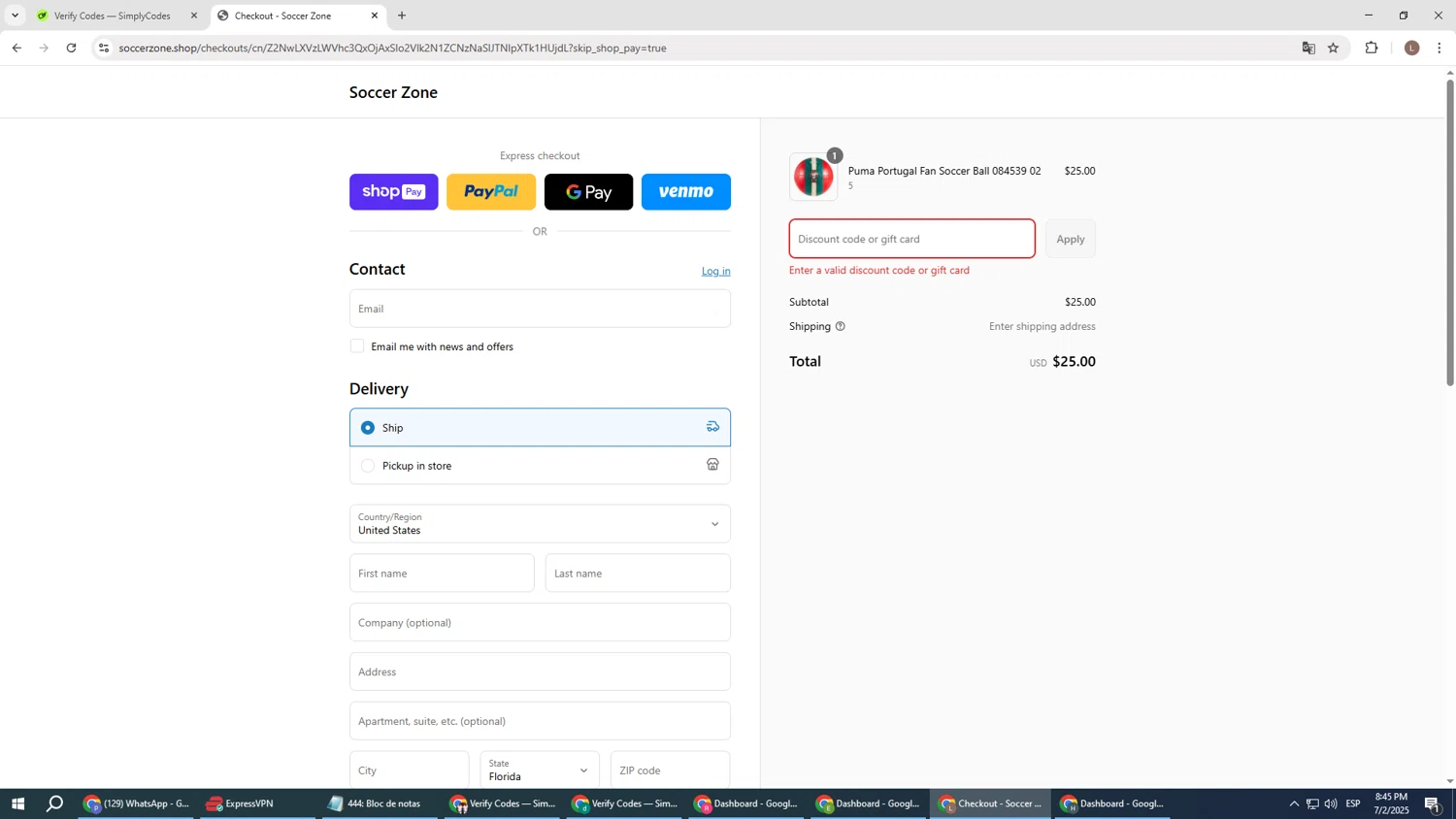 Soccer Zone discount code screenshot showing code 30OFF applied at Soccer Zone checkout page. Uploaded by SimplyCodes community member BENELLI on Jul 3, 2025
