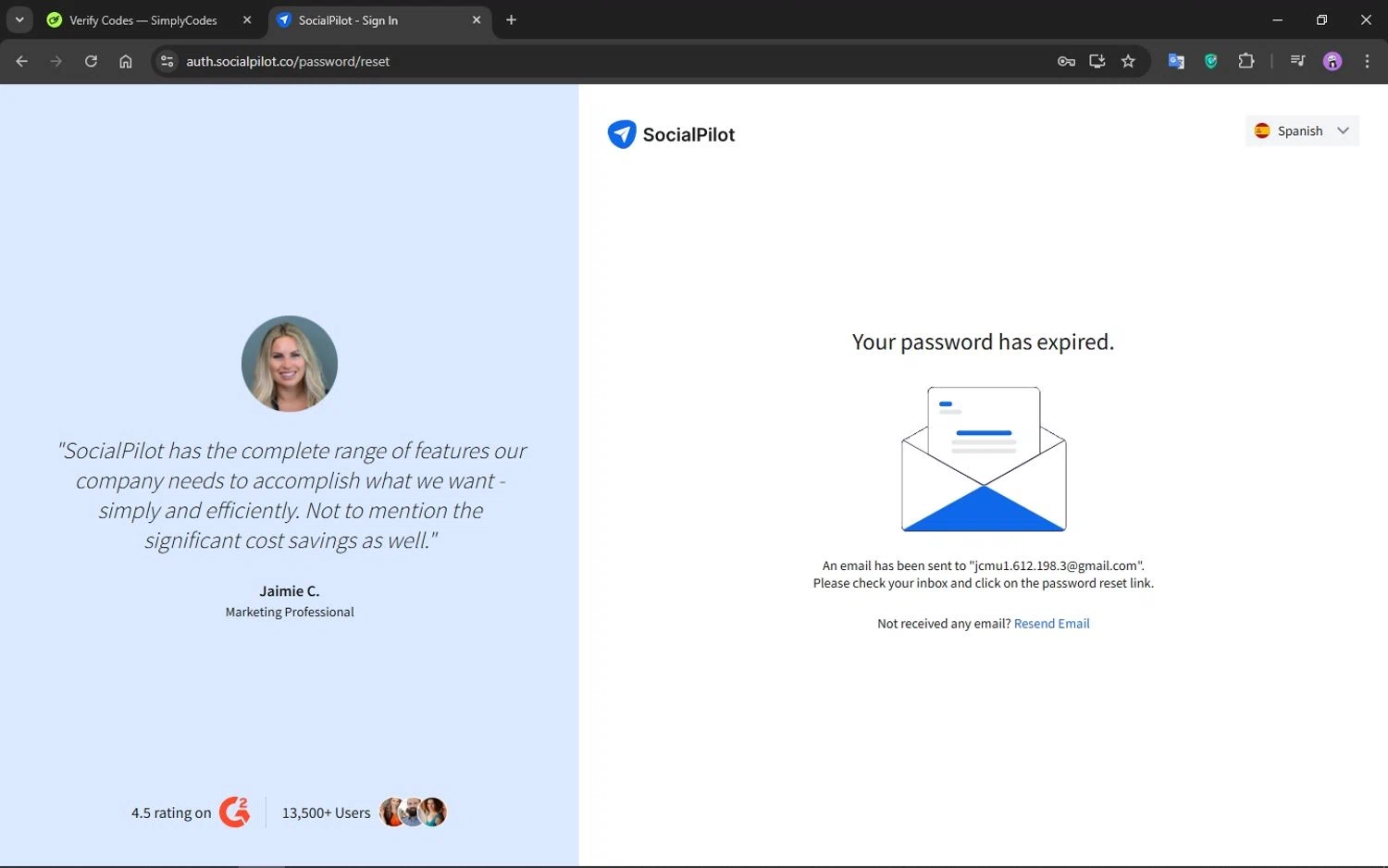 SocialPilot coupon code screenshot showing code Welcome15new applied at SocialPilot checkout page. Uploaded by SimplyCodes community member CrownMaestro9486 on Jan 18, 2025