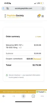 comenback coupon verification screenshot
