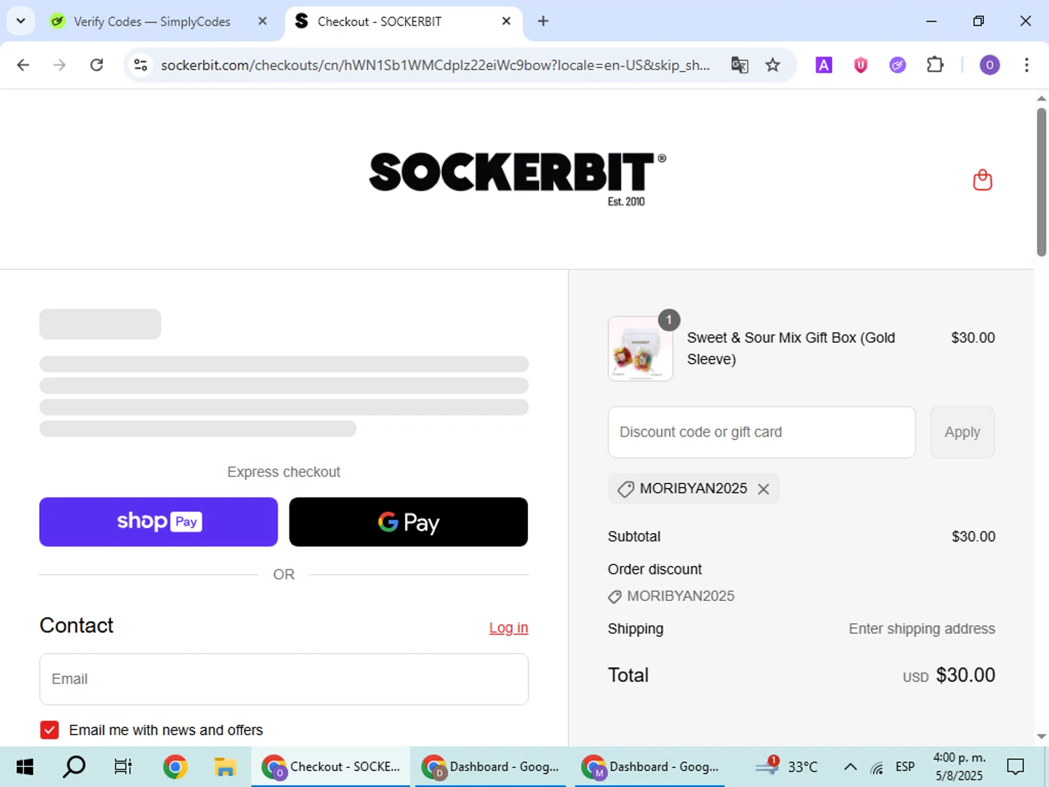 Sockerbit discount code screenshot showing code MORIBYAN2025 applied at Sockerbit checkout page. Uploaded by SimplyCodes community member BudgetHawk9503 on Aug 5, 2025