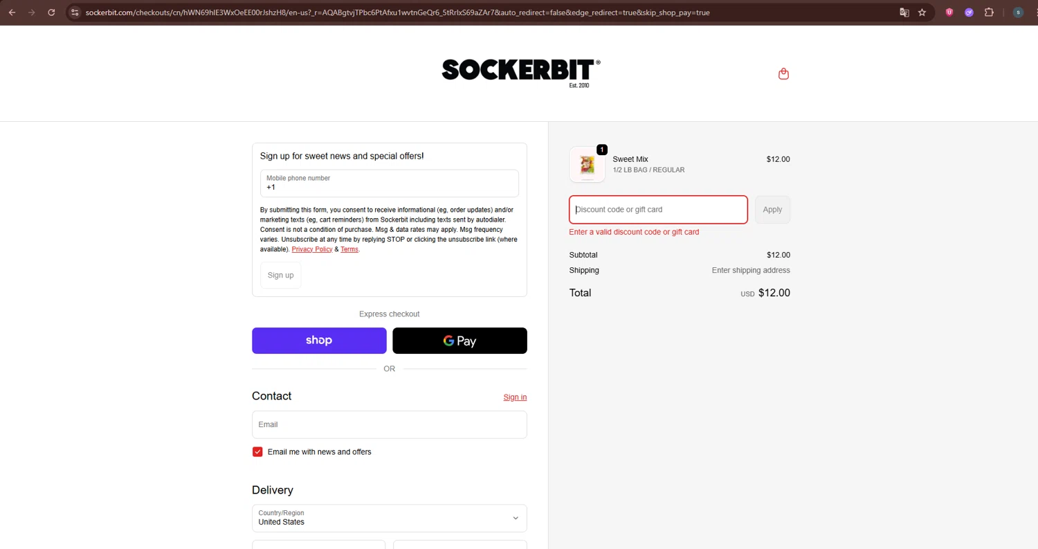 Sockerbit discount code screenshot showing code THANKFUL20 applied at Sockerbit checkout page. Uploaded by SimplyCodes community member CleverChaser9201 on Dec 7, 2025