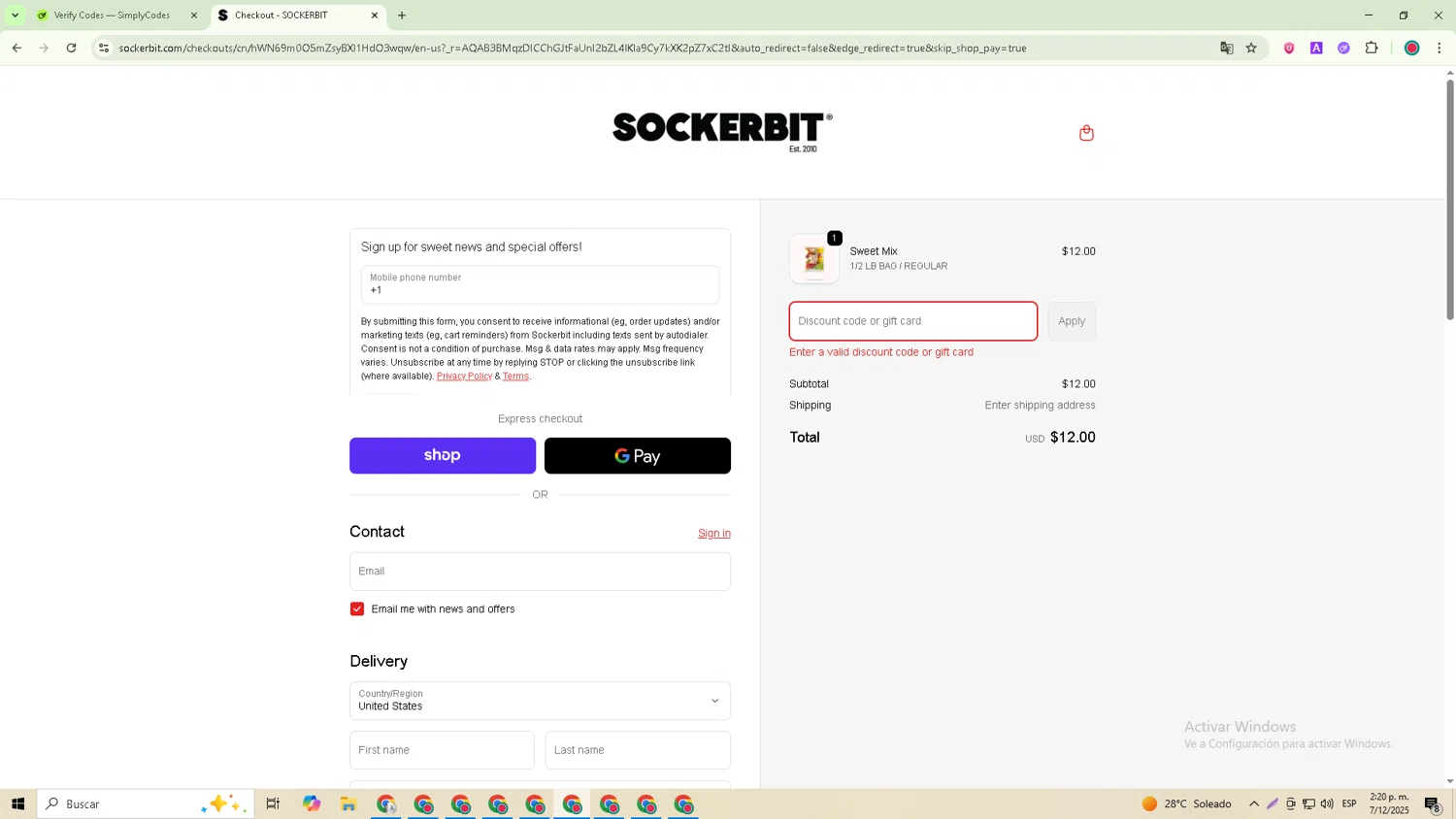 Sockerbit discount code screenshot showing code THANKFUL20 applied at Sockerbit checkout page. Uploaded by SimplyCodes community member Michael_Brown on Dec 7, 2025
