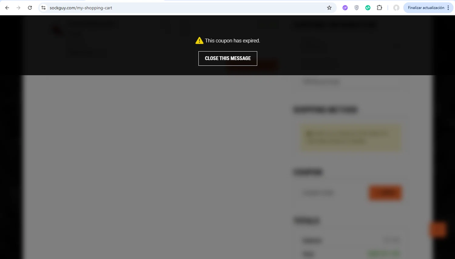 SockGuy promo code screenshot showing code SGMEMORIAL applied at SockGuy checkout page. Uploaded by SimplyCodes community member user1998 on Jun 21, 2025