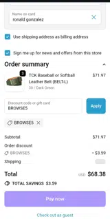BROWSE5 coupon verification screenshot