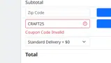 CRAFT25 coupon verification screenshot