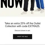 EXTRA25 coupon verification screenshot