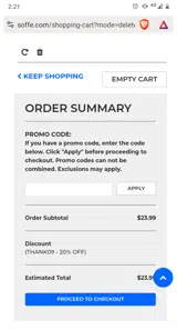 THANK09 coupon verification screenshot