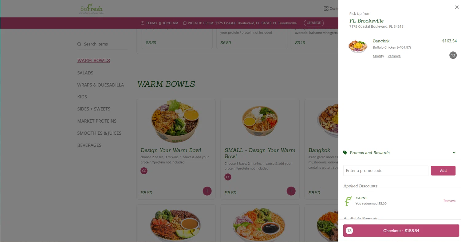 SoFresh checkout page showing SoFresh promo code box | Screenshot taken by SimplyCodes community member on Nov 7, 2024