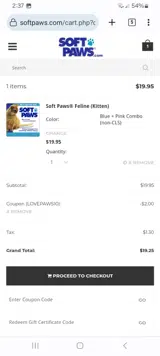 LOVEPAWS10 coupon verification screenshot