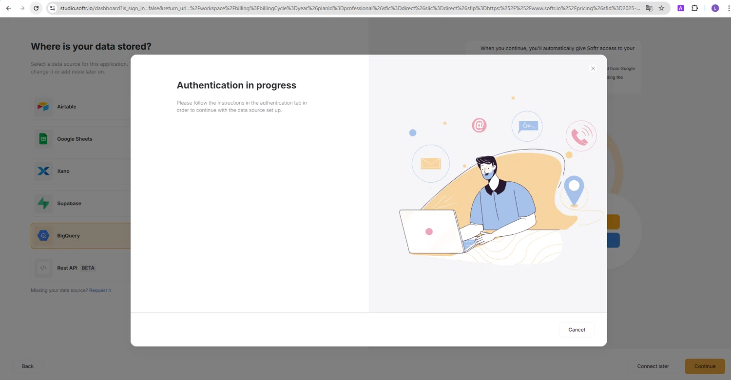 Softr promo code screenshot showing code 1MONTHPRO applied at Softr checkout page. Uploaded by SimplyCodes community member NobleKnight286 on Feb 9, 2025