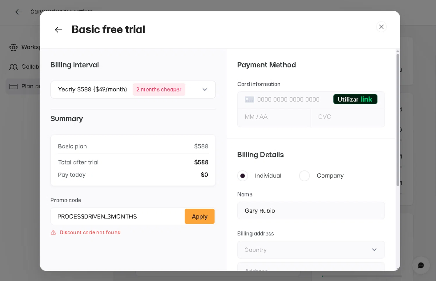 Softr promo code screenshot showing code PROCESSDRIVEN_3MONTHS applied at Softr checkout page. Uploaded by SimplyCodes community member CRYSTALSUICINE on Jan 14, 2026