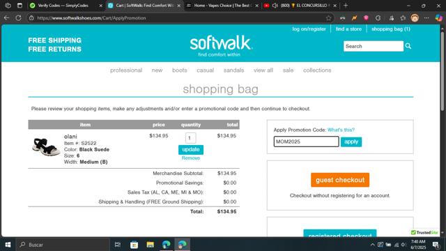 SoftWalk checkout page showing SoftWalk promo code box | Screenshot taken by SimplyCodes community member on Jun 7, 2025