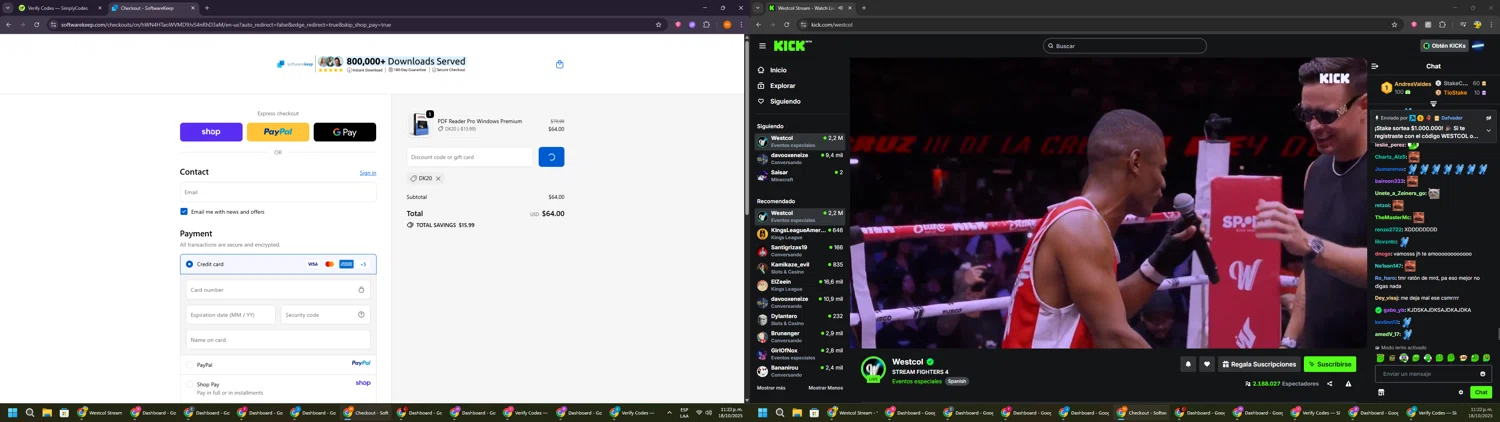 SoftwareKeep promo code screenshot showing code DK20 applied at SoftwareKeep checkout page. Uploaded by SimplyCodes community member Davoxeneixe on Oct 19, 2025