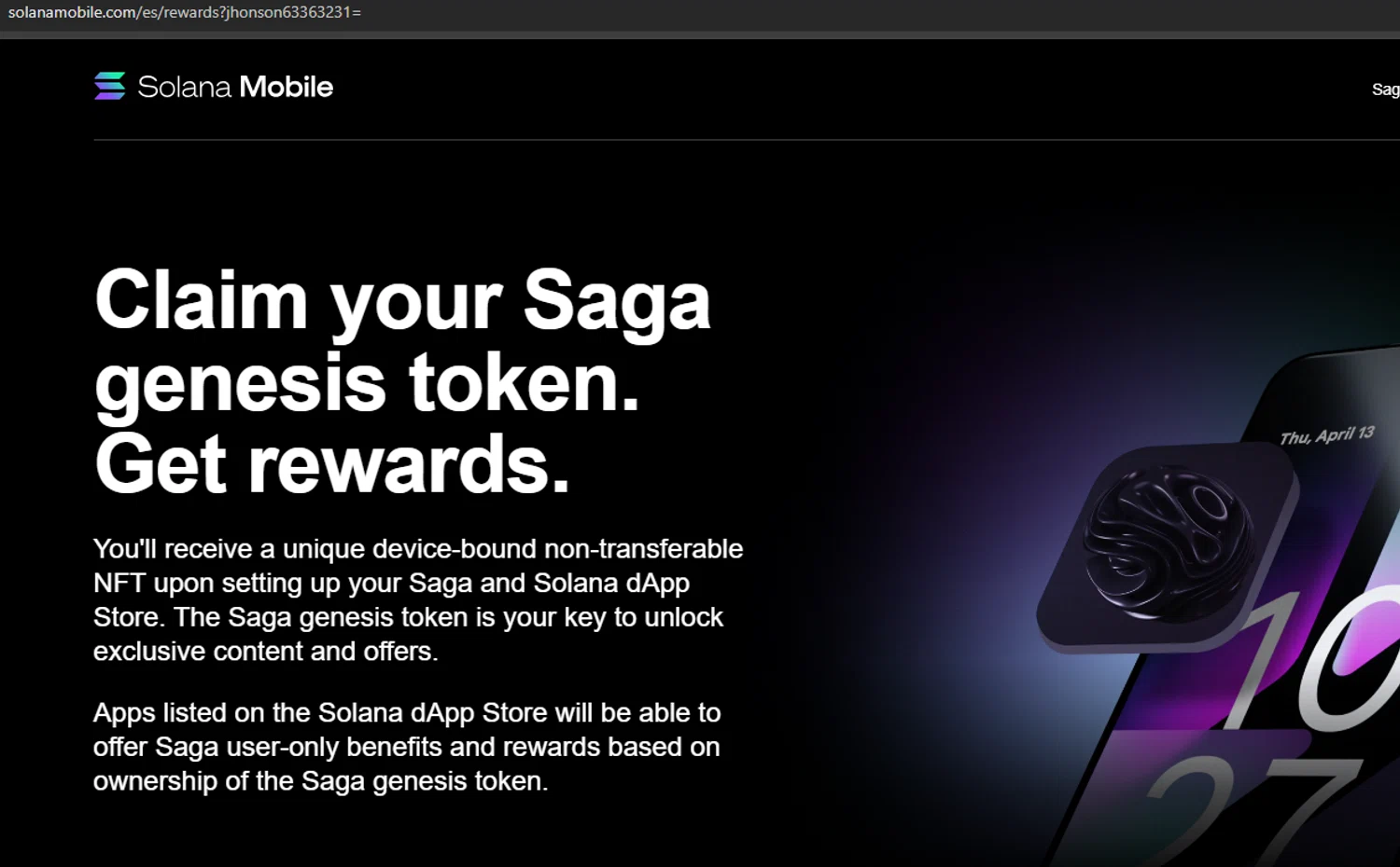 Solana Mobile checkout page showing Solana Mobile discount code box | Screenshot taken by SimplyCodes community member on Mar 9, 2024