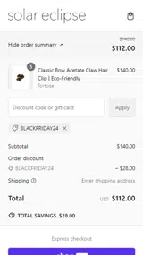 Solar Eclipse coupon verification screenshot