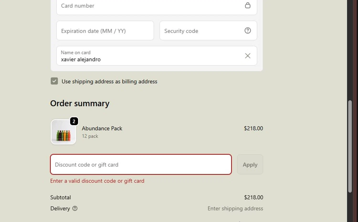 Sol Cleanse discount code screenshot showing code RENU10 applied at Sol Cleanse checkout page. Uploaded by SimplyCodes community member Firmino on Dec 15, 2025