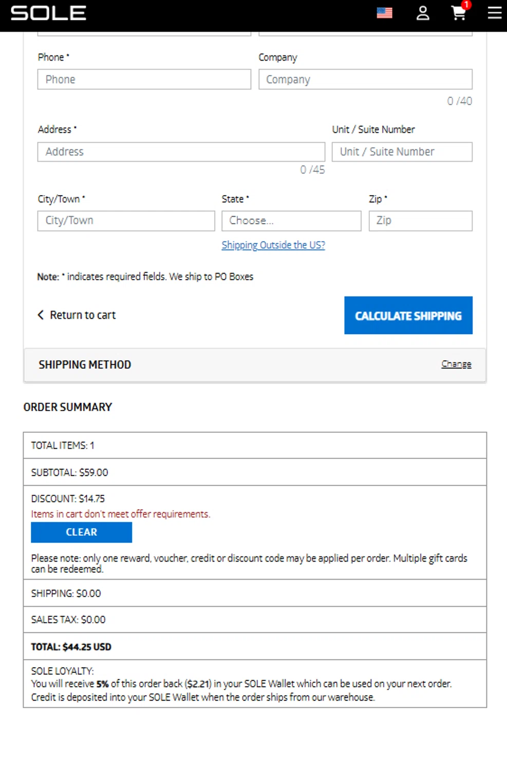 Sole discount code screenshot showing code SIX30 applied at Sole checkout page. Uploaded by SimplyCodes community member Tortugasninja on Jul 12, 2025
