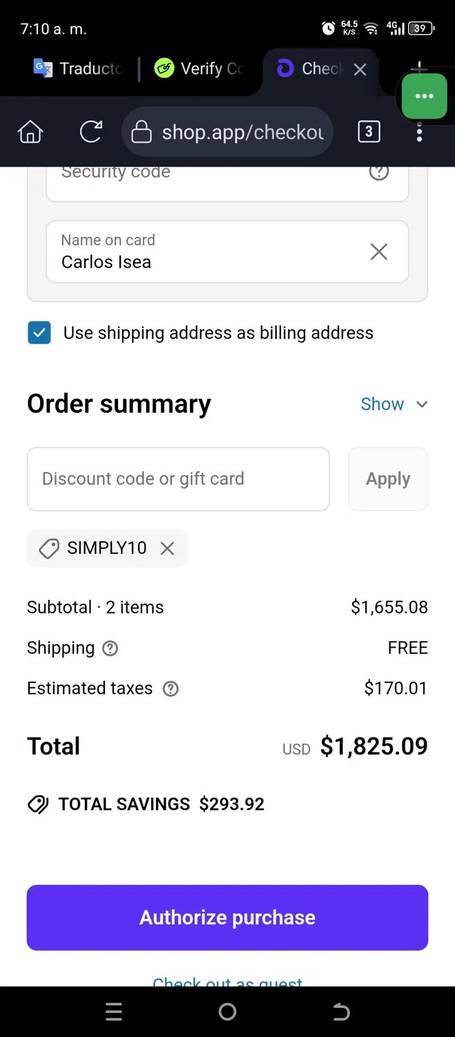 SOLE Bicycles discount code screenshot showing code SIMPLY10 applied at SOLE Bicycles checkout page. Uploaded by SimplyCodes community member JannyiseaN on Apr 10, 2025