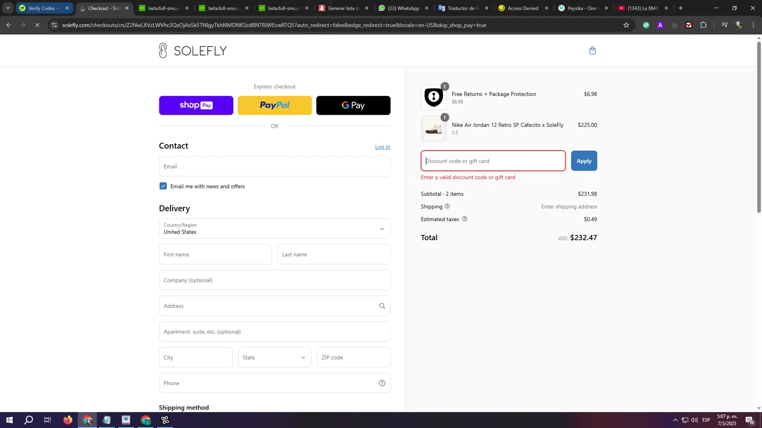SoleFly discount code screenshot showing code PRESIDENT23 applied at SoleFly checkout page. Uploaded by SimplyCodes community member eliaskao on Mar 7, 2025