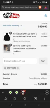 CACTUS25 coupon verification screenshot