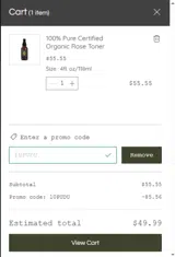 10PUDU coupon verification screenshot