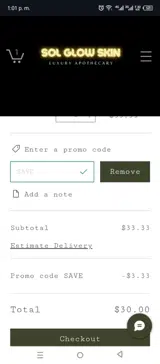 SAVE coupon verification screenshot