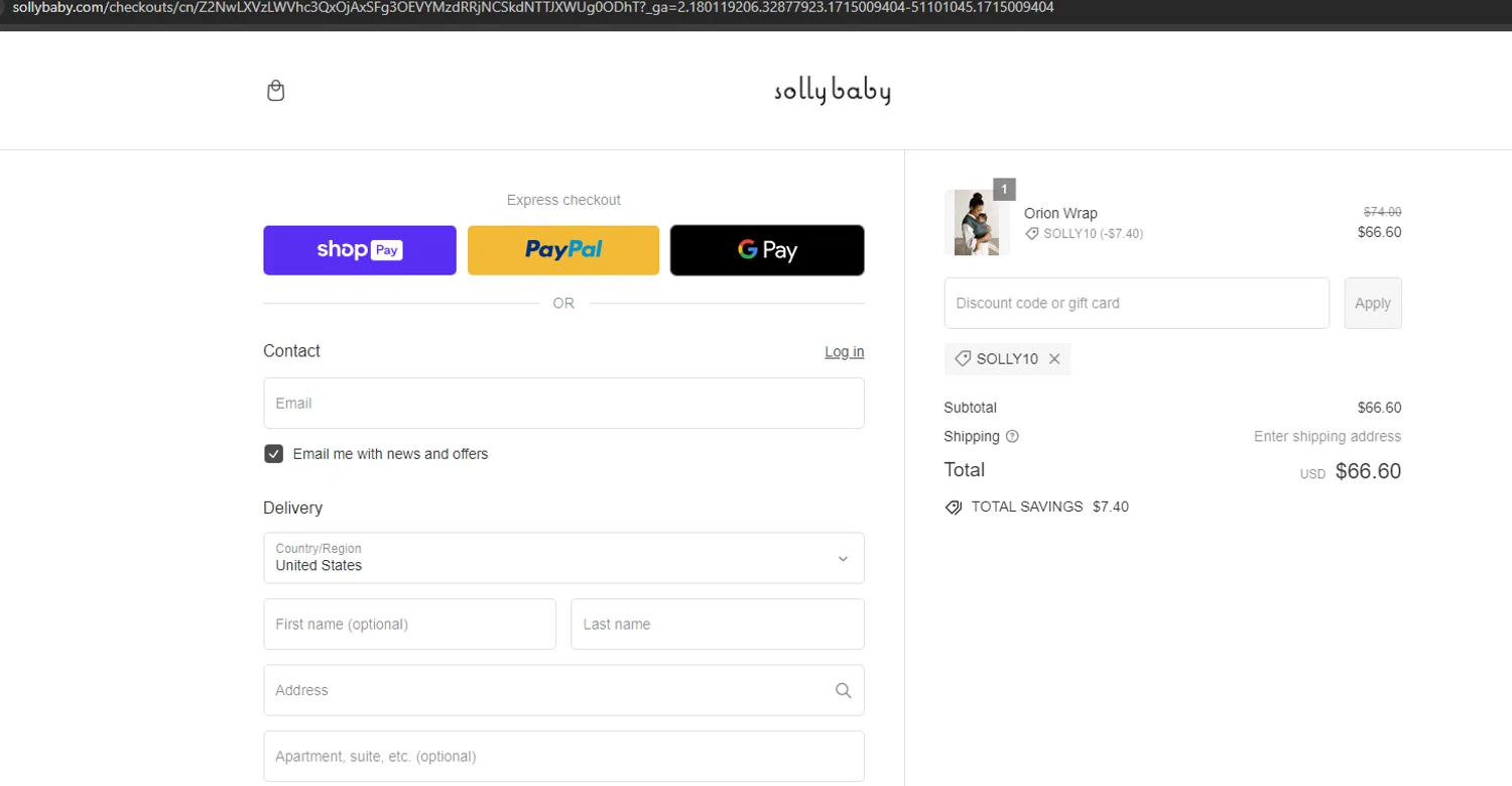 Solly Baby Discount Codes 10 Off September 2024