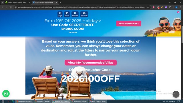 Solmar Villas checkout page showing Solmar Villas discount code box | Screenshot taken by SimplyCodes community member on Aug 22, 2025