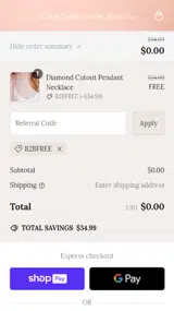 B2BFREE coupon verification screenshot