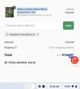MISSBEETOWNSEND15 coupon verification screenshot