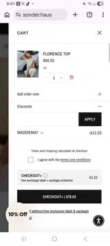 Sonder Haus coupon verification screenshot