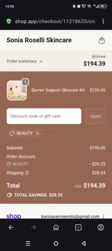 BEAUTY coupon verification screenshot