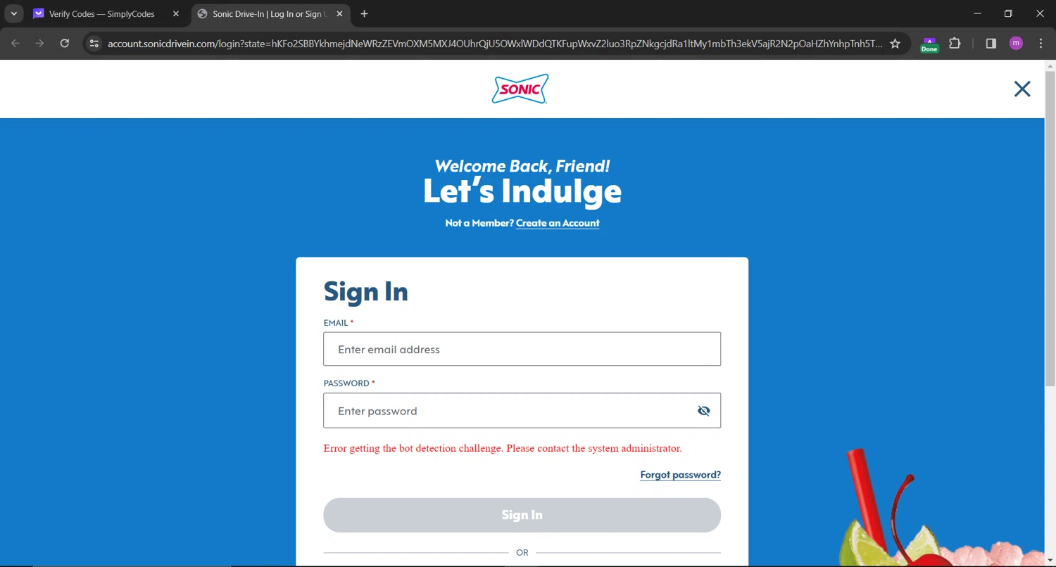Sonic Drive-In checkout page showing Sonic Drive-In promo code box | Screenshot taken by SimplyCodes community member on Dec 19, 2023