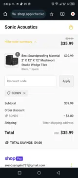 SON39 coupon verification screenshot
