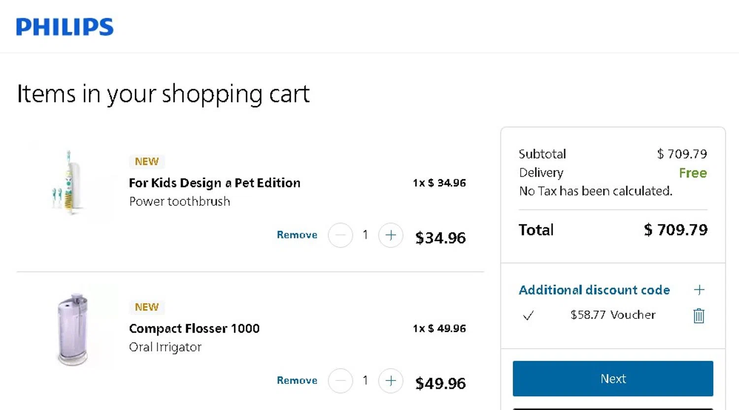 Sonicare promo code screenshot showing code Wellness20 applied at Sonicare checkout page. Uploaded by SimplyCodes community member Elcompa on Oct 9, 2025