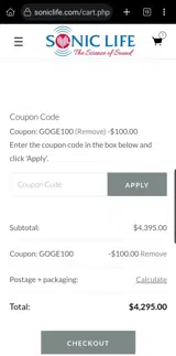 GOGE100 coupon verification screenshot