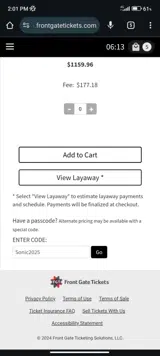 Sonic Temple Art & Music Festival coupon verification screenshot