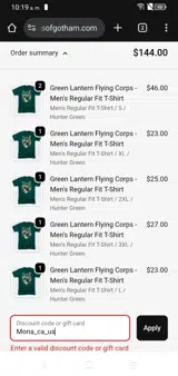 Mona_ca_us coupon verification screenshot