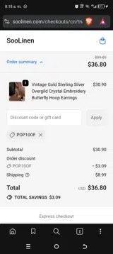 Pop10Of coupon verification screenshot