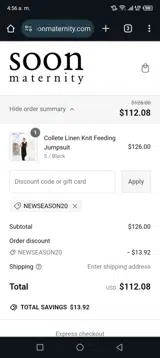 NEWSEASON20 coupon verification screenshot