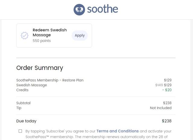 Soothe checkout page showing Soothe promo code box | Screenshot taken by SimplyCodes community member on Jan 29, 2023