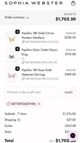 BETTERTOGETHER coupon verification screenshot