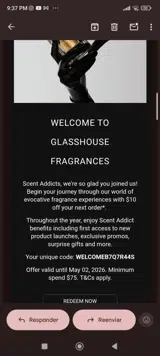 WELCOME-10-SW1 coupon verification screenshot