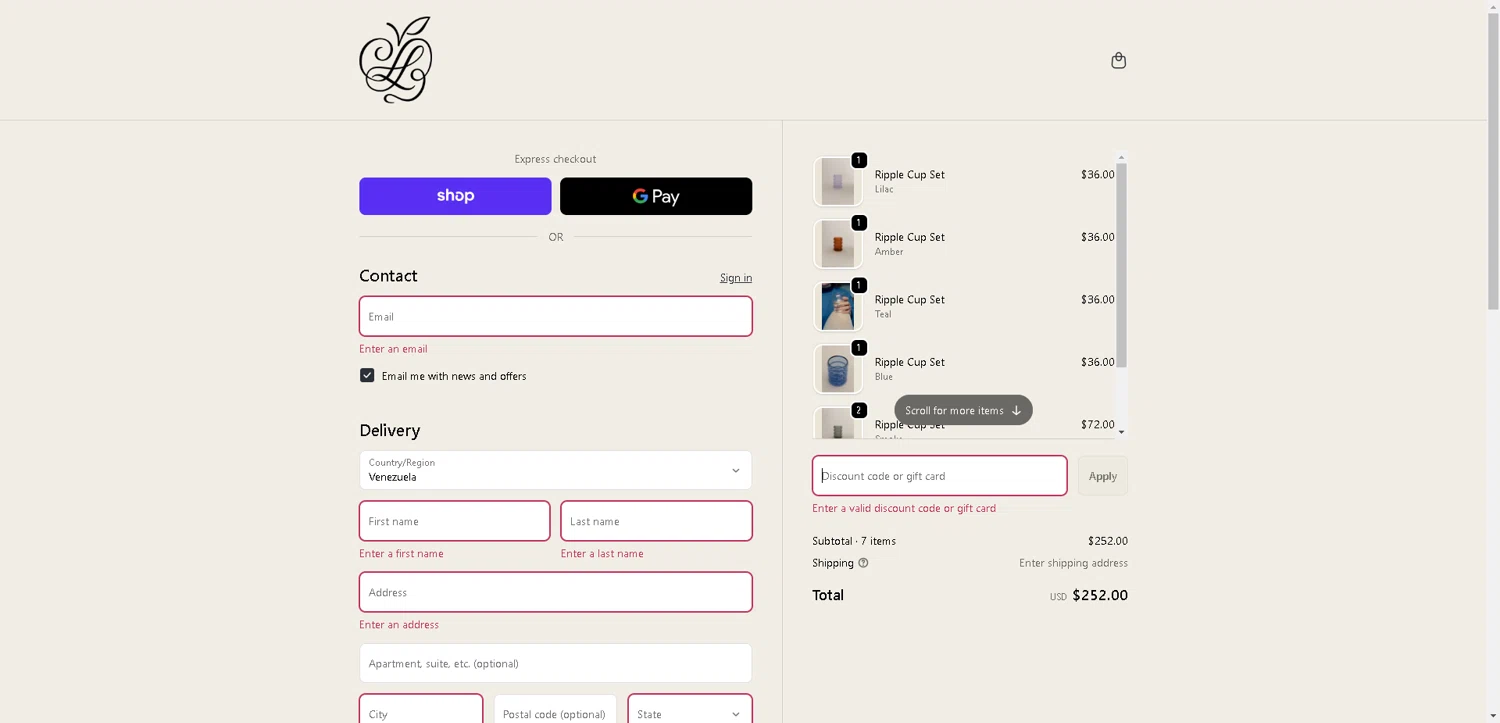 Sophie Lou Jacobsen promo code screenshot showing code AMI applied at Sophie Lou Jacobsen checkout page. Uploaded by SimplyCodes community member PromoElite4745 on Nov 30, 2025