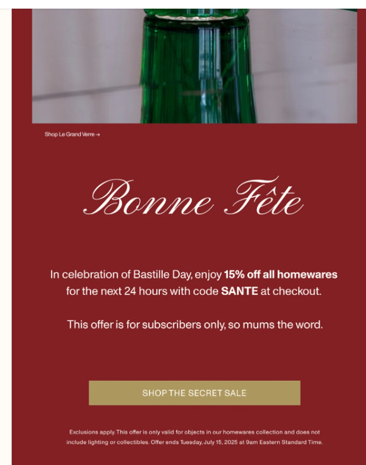 Sophie Lou Jacobsen promo code screenshot showing code SANTE applied at Sophie Lou Jacobsen checkout page. Uploaded by SimplyCodes community member valeriaantonieta on Jul 14, 2025