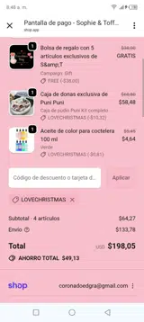 Lovechristmas coupon verification screenshot